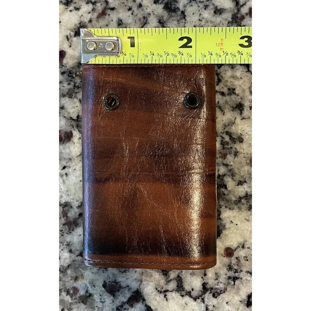 Vintage leather cowhide key wallet Botany 500 Holds 6 Keys Brown Excellent